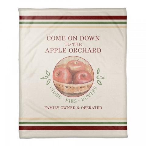 Aplle Orchard Stripes 50x60 Coral Fleece Blanket