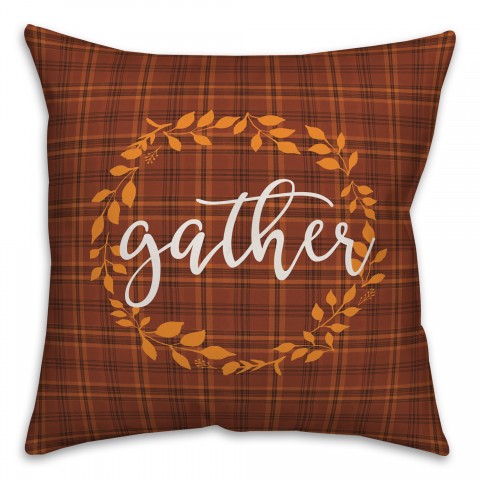 Gather Fall Plaid Pillow