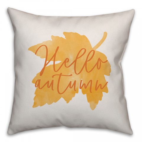 Hello Autumn Leaf Pillow