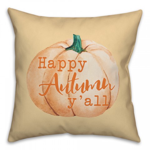 Happy Autumn Y'all Pumpkin Pillow