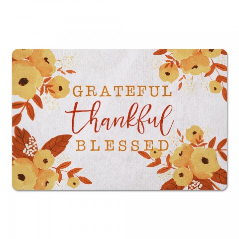 Grateful Thankful Blessed 27x18 Floor Mat