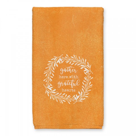 Gather Here with Grateful Hearts 16x25 Towel