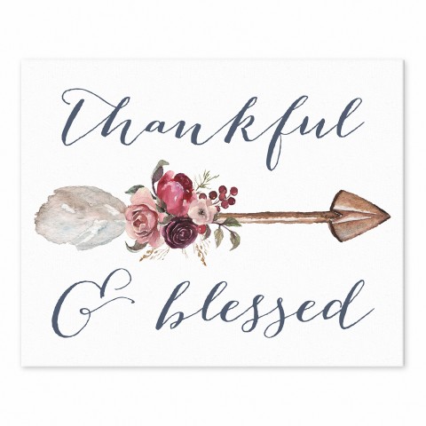 Thankful & Blessed 8x10 Tabletop Canvas