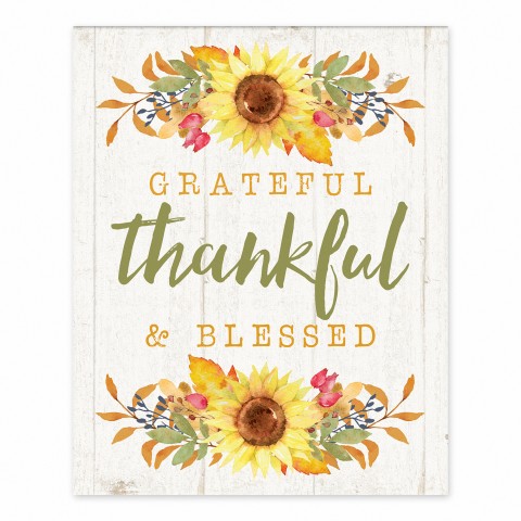 Grateful Thankful & Blessed 8x10 Tabletop Canvas