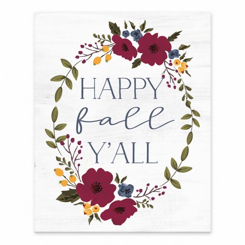 Happy Fall Y'all 8x10 Tabletop Canvas