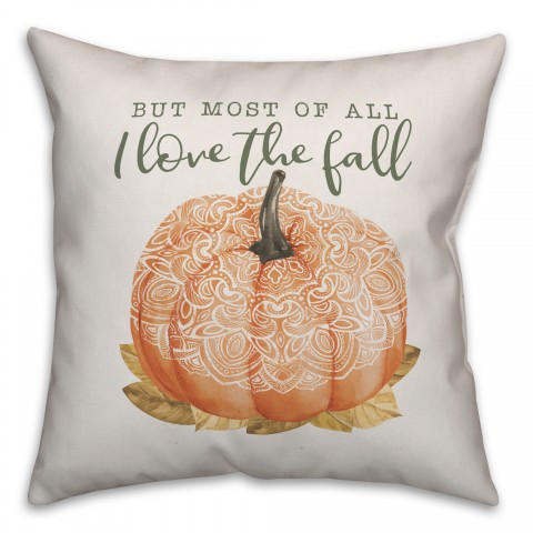 But Most of All I Love the Fall Boho Pumpkin Pillow