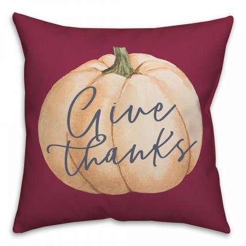 Give Thanks Pumpkin Pillow