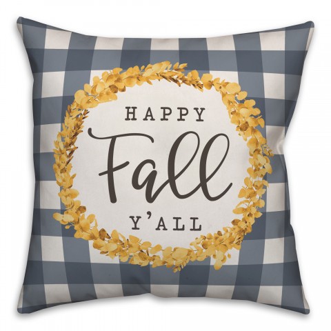 Happy Fall Y'all Pillow