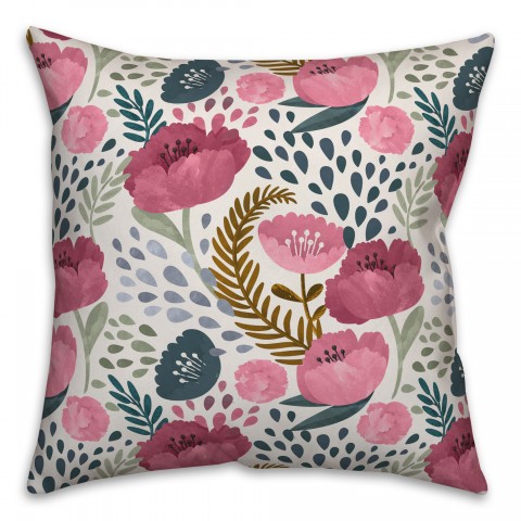 Fall Floral Pattern Pillow