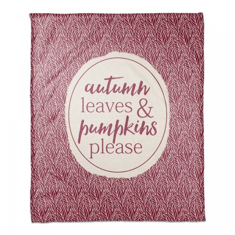 Autumn Leaves & Pumpkins Please 50x60 Coral Fleece Blanket