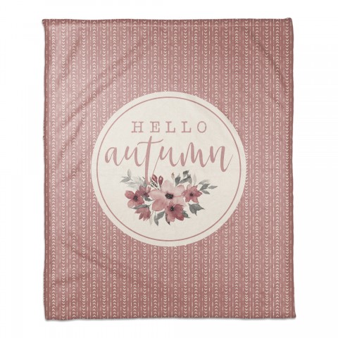 Hello Autumn Boho 50x60 Coral Fleece Blanket