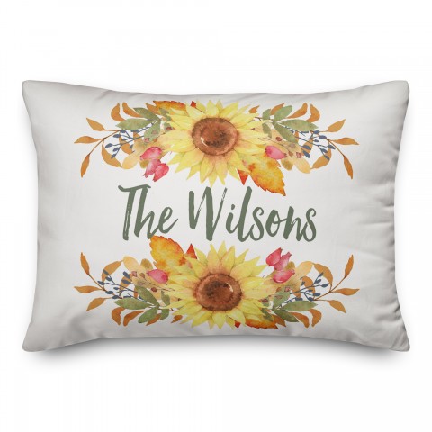 Personalized Sunflower 14x20 Spun Poly Pillow