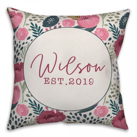 Personalized Floral Pillow