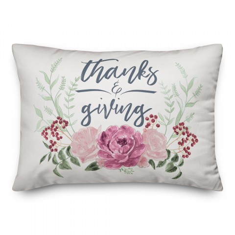 Thanks & Giving 14x20 Spun Poly Pillow Cover
