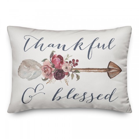 Thankful & Blessed 14x20 Spun Poly Pillow