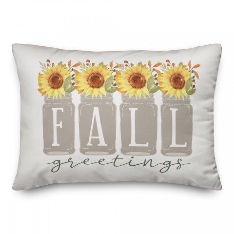 Fall Greetings Sunflowers 14x20 Spun Poly Pillow