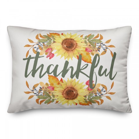 Thankful Sunflowers 14x20 Spun Poly Pillow