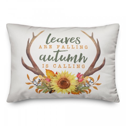 Leaves are falling Autumn is calling 14x20 Spun Poly Pillow