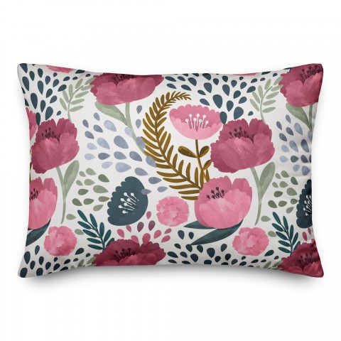 Fall Floral Pattern 14x20 Spun Poly Pillow Cover