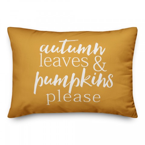 Autumn Leaves & Pumpkins Please Spun Poly Pillow Cover