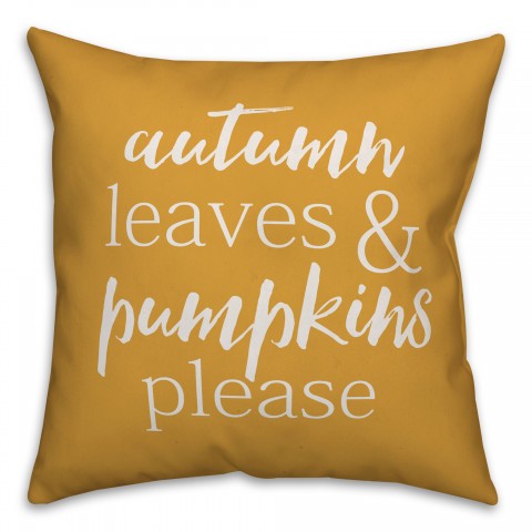Autumn Leaves & Pumpkins Please Pillow