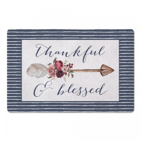 Thankful & blessed 27x18 Floor Mat