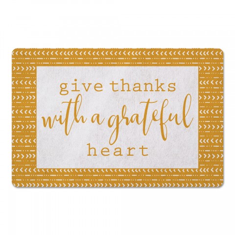 Give thanks with a grateful heart 27x18 Floor Mat