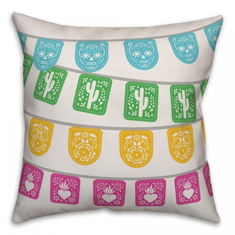 Day of the Dead Pendants - White 18x18 Spun Poly Pillow