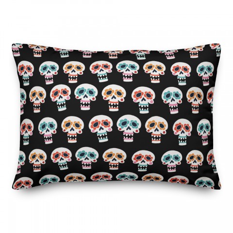 Simple Skull Pattern 14x20 Spun Poly Pillow