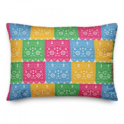 Sugar Skull Flags 14x20 Spun Poly Pillow