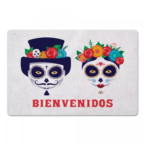 Bienvendios Skulls 27x18 Floor Mat