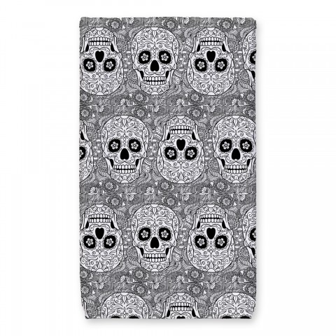 Monochromatic Skull Pattern 16x25 Towel