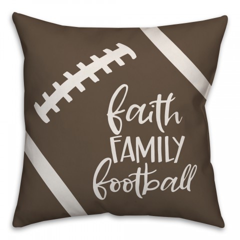 Faith Family Football 18x18 Spun Poly Pillow