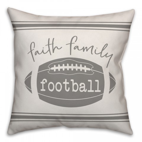 Faith Family Football 18x18 Spun Poly Pillow