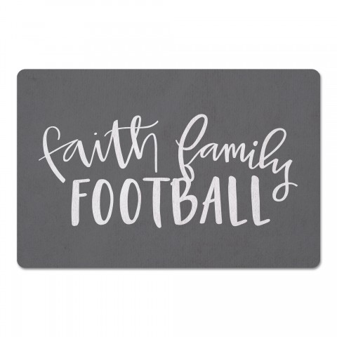 Gray Faith Family Football 27x18 Floor Mat