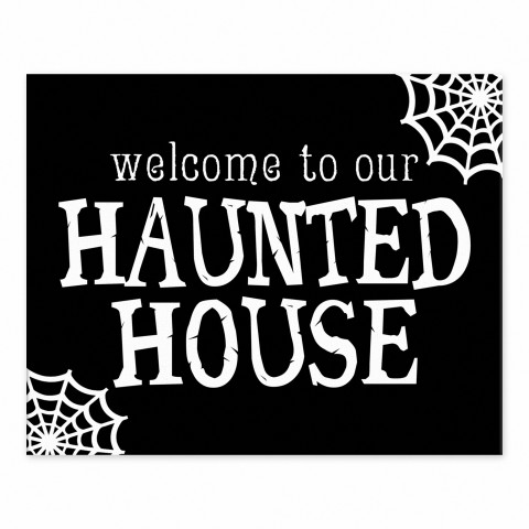 Welcome to our Haunted House 8x10 Tabletop Canvas