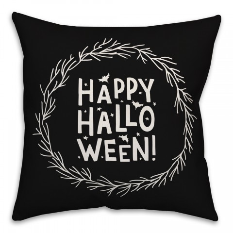 Happy Halloween Wreath Pillow