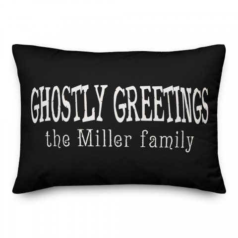 Personalized Ghostly Greetings 14x20 Personalized Spun Poly Pillow