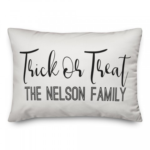 Personalized Trick or Treat 14x20 Personalized Spun Poly Pillow Cover