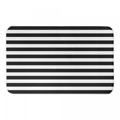 Black and White Stripes 34x21 Bath Mat