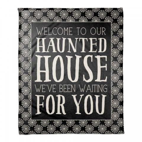 Welcome to our Haunted House 50x60 Coral Fleece Blanket