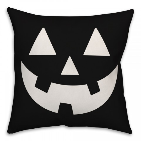 Black and White Jack-O-Lantern Pillow