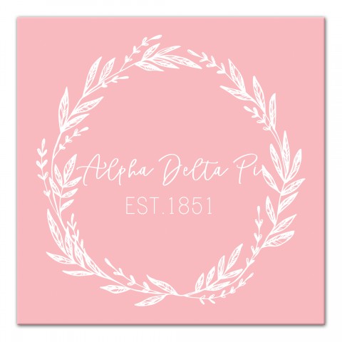 Alpha Delta Pi Blush Wreath 12x12 Canvas Wall Art