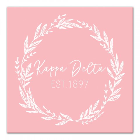 Kappa Delta Blush Wreath 12x12 Canvas Wall Art