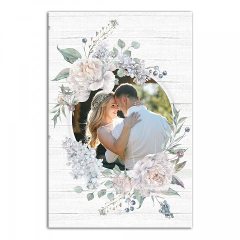 Flower Wreath Photo Canvas 12x18 Personalized Canvas Wall Art