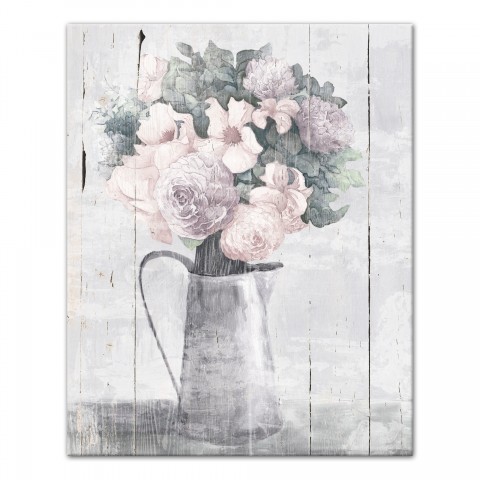 Distressed Flower Pitcher 16x20 Canvas Wall Art