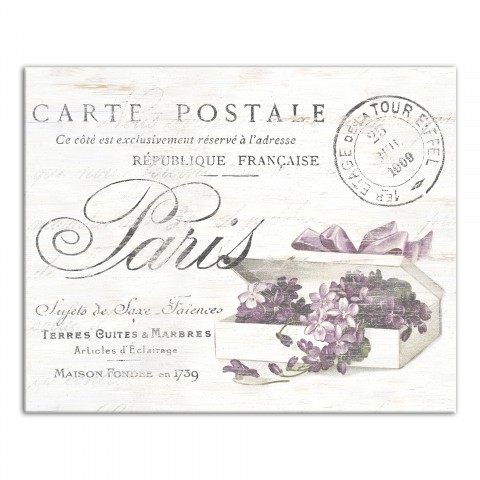 Lavendar Postcard from Paris 16x20 Canvas Wall Art