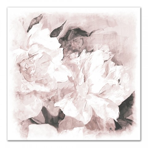 Abstract Blush Flowers 30x30 Canvas Wall Art