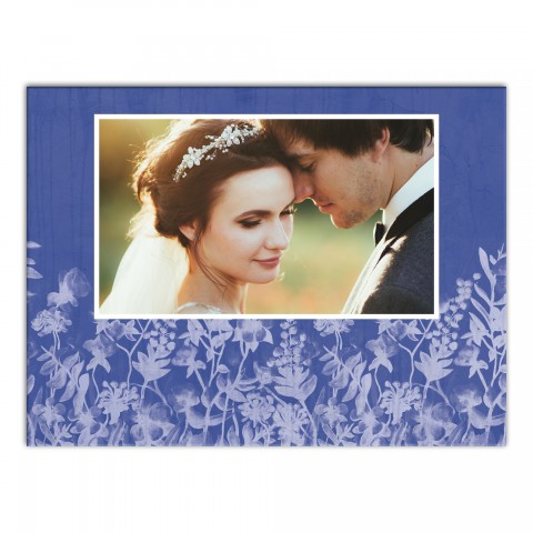 Indigo Florals 18x24 Personalized Canvas Wall Art