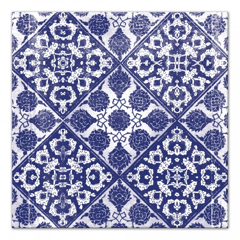 Indigo Quad Tile 30x30 Canvas Wall Art